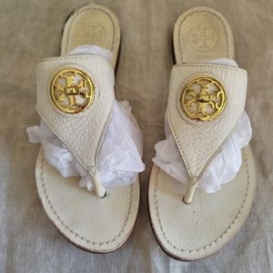 Tory Burch White Leather Sandals